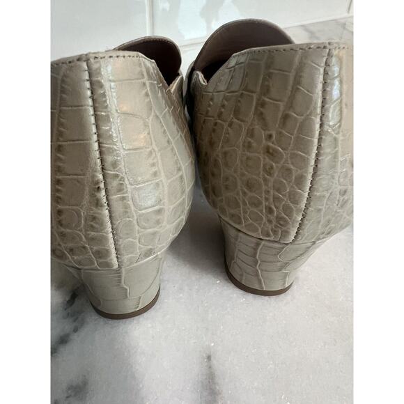 NEW The Fold London Isola 45 Mid Heel Grey Croc-Embossed Leather 38 (8) - Picture 11 of 12